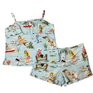 Nick & Kara Cotton 2pc Pajama's Size XL Western Cowgirl